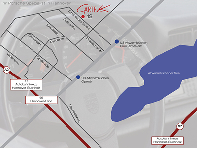Anfahrt - Cartek Porsche Werkstatt Hannover